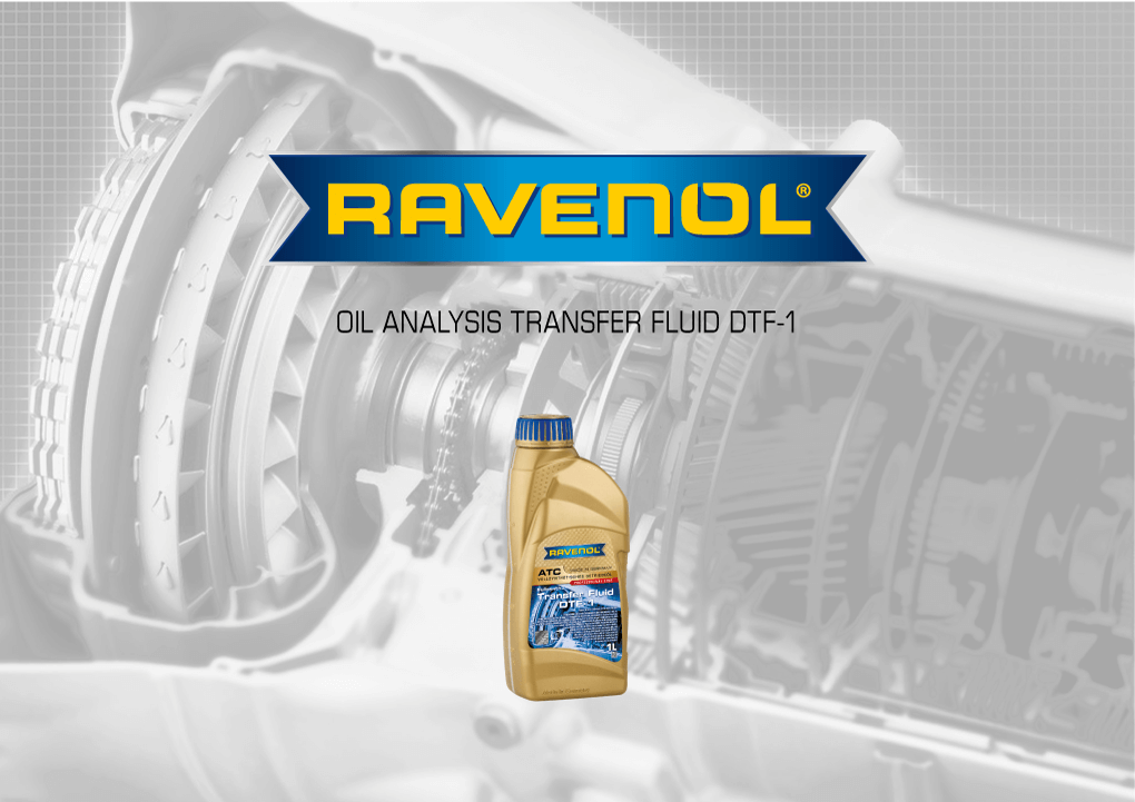 Introductory graphic of RAVENOL Transfer Fluid DTF-1 oil test