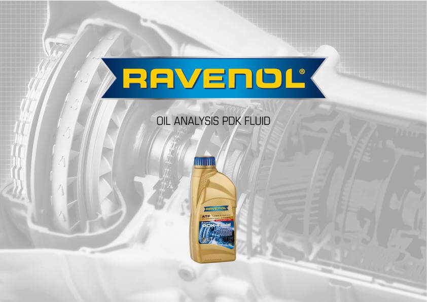 Overview graphic: results of the oil analysis for RAVENOL PDK Fluid vs Fuchs Titan FFL-3