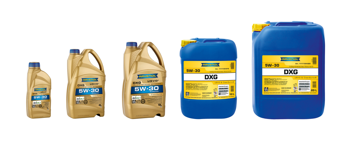 Five different container sizes