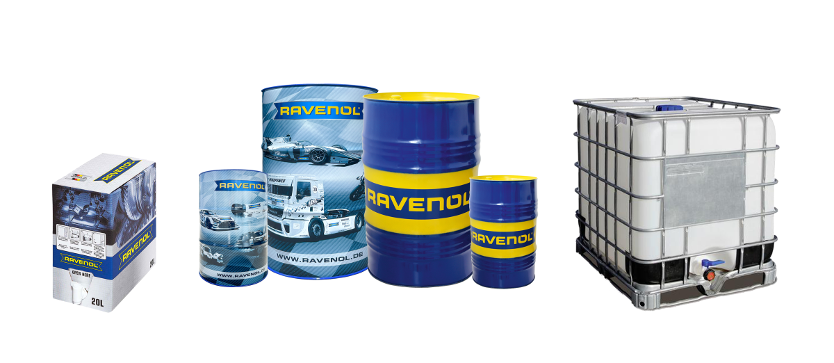 Large containers in barrels and boxes
